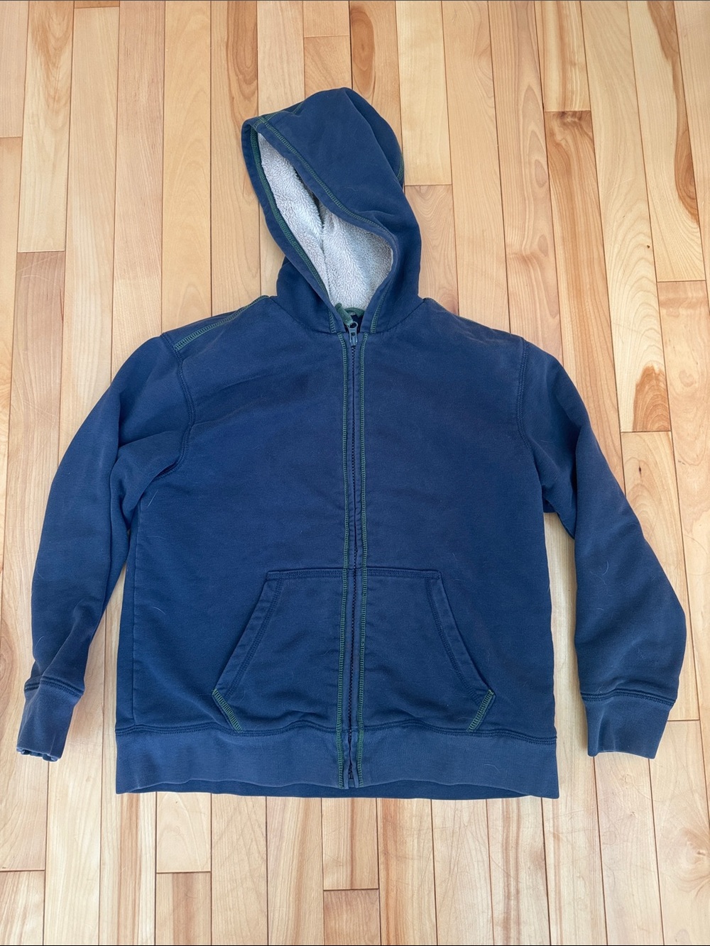 Kids Navy Zip-Up Hooded Sweatshirt